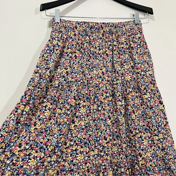 Old Navy Tiered Ditsy Floral Maxi Midi Skirt Sz M Tall Prairiecore Cottagecore - Picture 5 of 13
